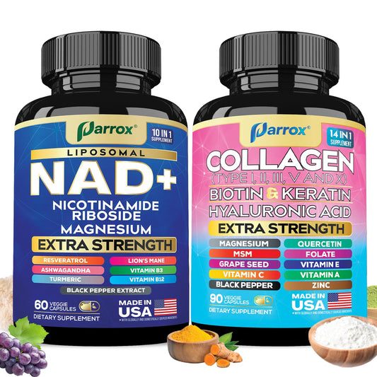 Parrox Conjunto Juventud Eterna: NAD liposomales visual, posible impulso de energía diaria