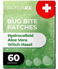 PatchRx empaque frontal mostrando 60 parches y beneficios visibles