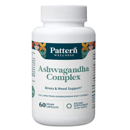 Pattern Wellness empaque frontal mostrando cápsulas y marca para confianza