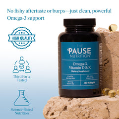 The 'Pause Life etiqueta con valores nutricionales y dosis para fácil lectura