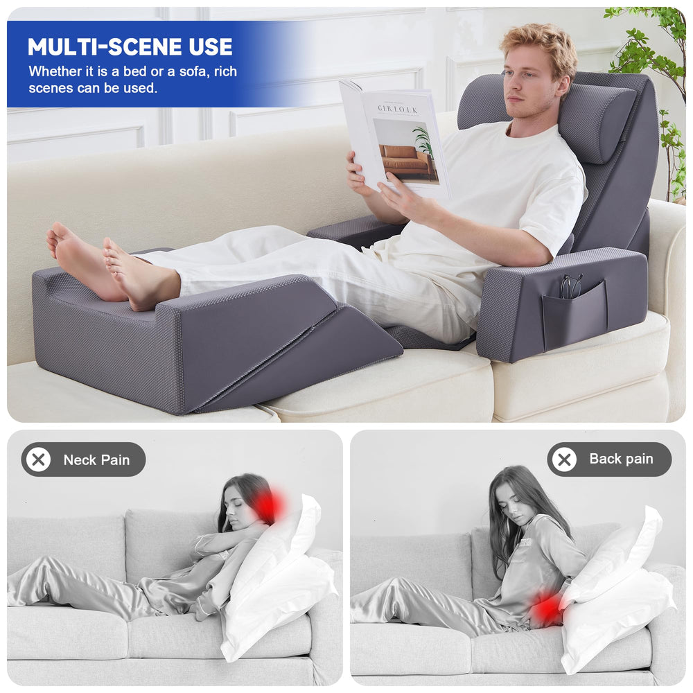 Paxato reposapiés usado como mini mesa para tablet o libro en cama