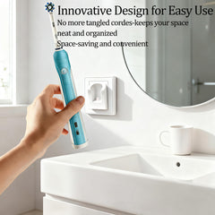 PDEEY cargador instalado en baño minimalista optimizando espacio y orden