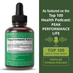 Peak Performance gotas mezcladas en jugo para toma cómoda y versátil