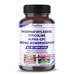 PEAKPURY: botella de cápsulas para claridad mental y foco diario.