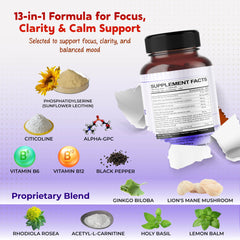 PEAKPURY: cápsulas para claridad y concentración durante estudios o trabajo exigente.