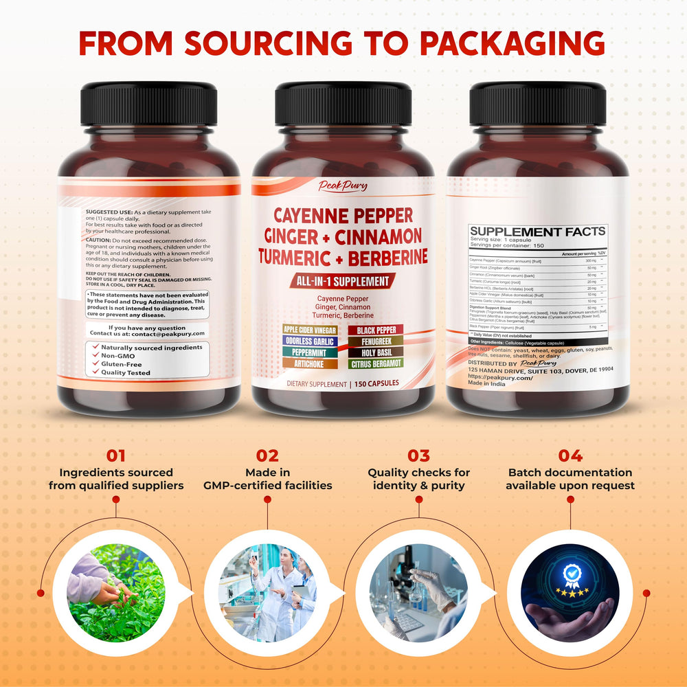 PeakPury etiqueta con ingredientes mostrando transparencia y calidad