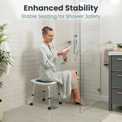 PELEGON silla de ducha en ambiente de baño real para uso diario