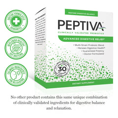 Peptiva Probiótico Avanzado: cápsulas fáciles de tragar para equilibrio intestinal.