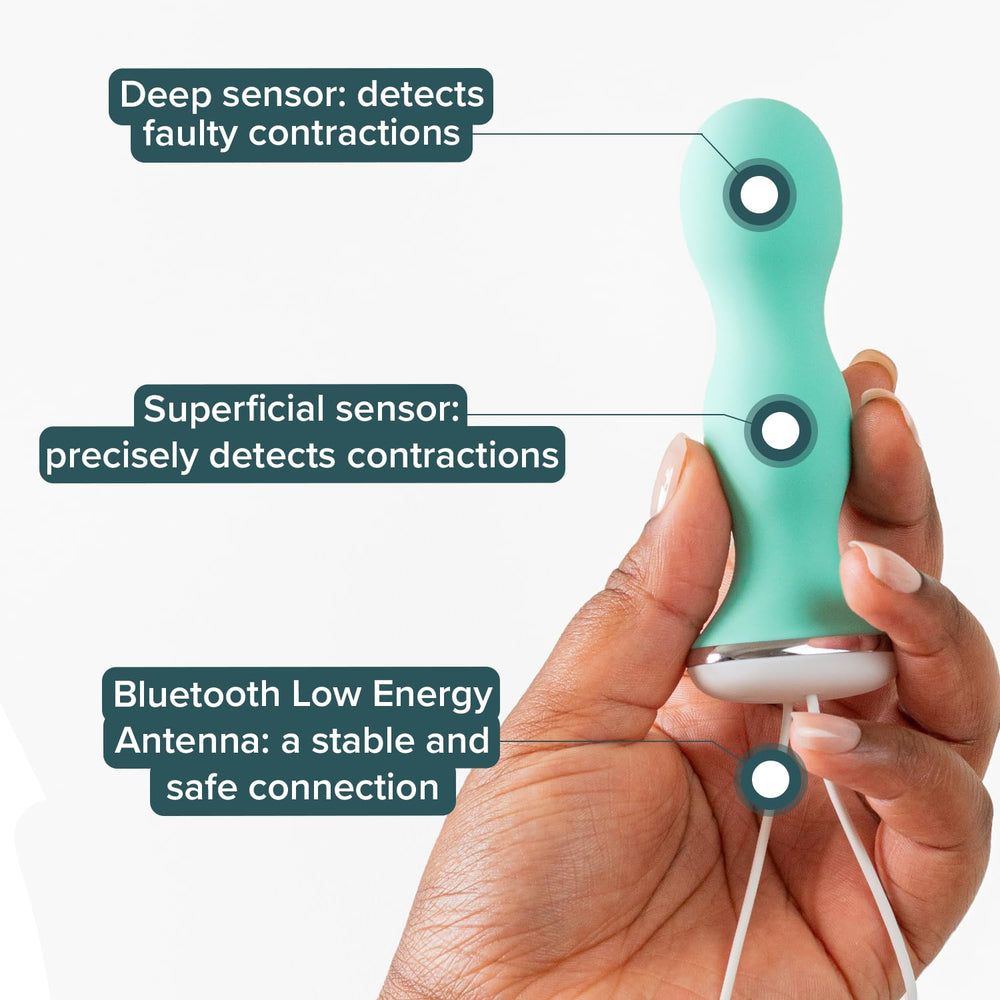 Perifit app en smartphone con juego activo que motiva ejercicios Kegel
