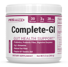 PEScience envase Complete-GI sin sabor mostrando diseño y porciones