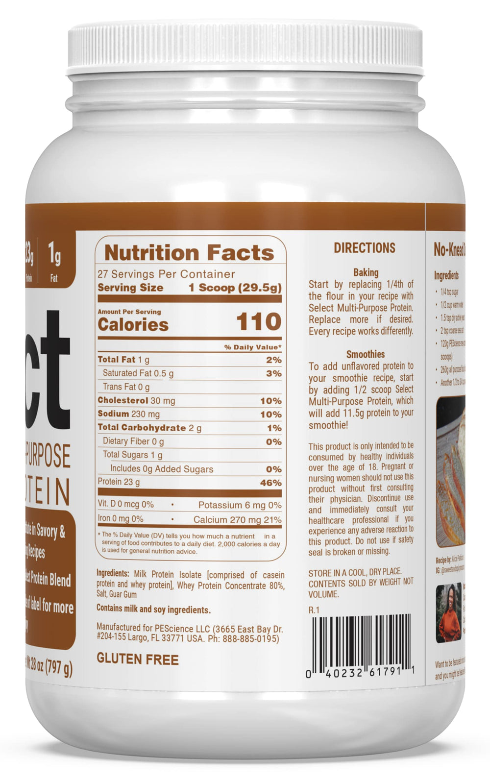 PEScience etiqueta nutricional visible, confianza y pruebas de terceros