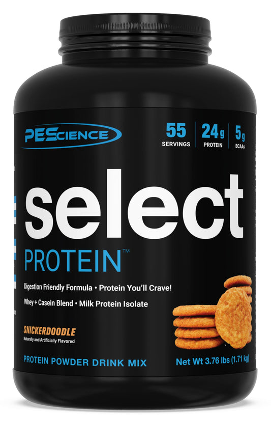 PEScience Select Protein en lata, batido cremoso para saciar el hambre proteica.