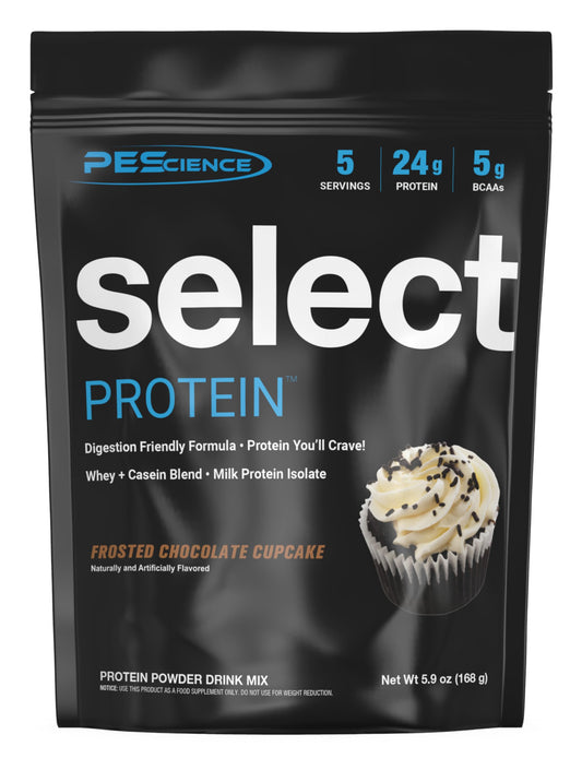 PEScience Select Protein Powder en bote, proteína limpia para uso diario.