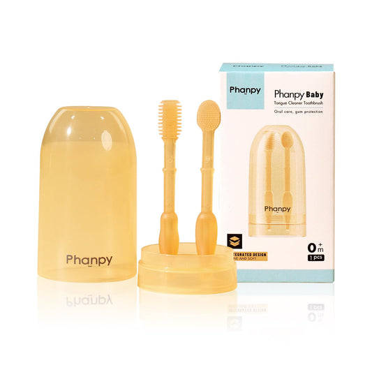 Phanpy vista frontal del cepillo y limpiador protege la higiene oral