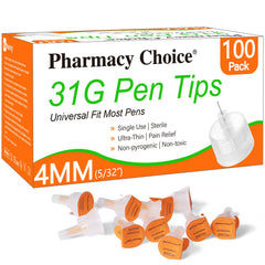 Pharmacy Choice empaque frontal mostrando 100 unidades y beneficio higiene