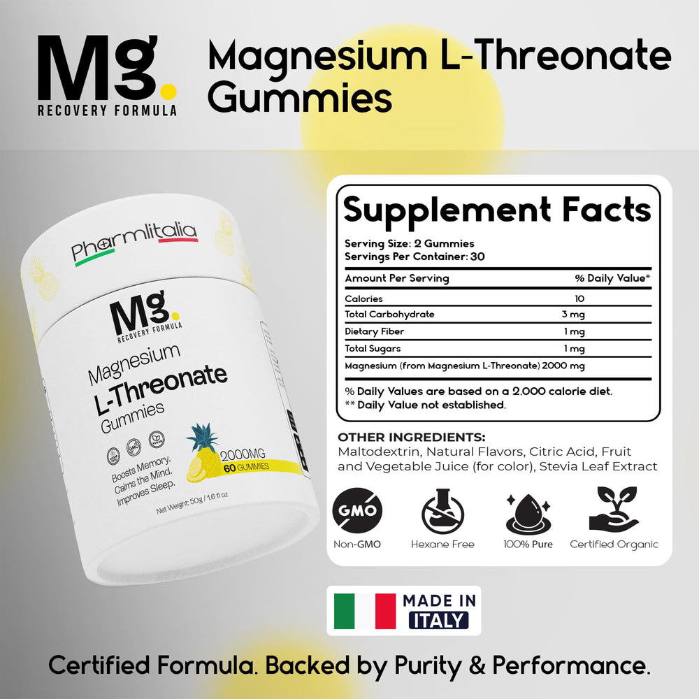 Pharmlitalia magnesium L-threonate gummies daily routine use