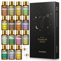 PHATOIL set presentación frontal mostrando 15 botellas y estuche elegante
