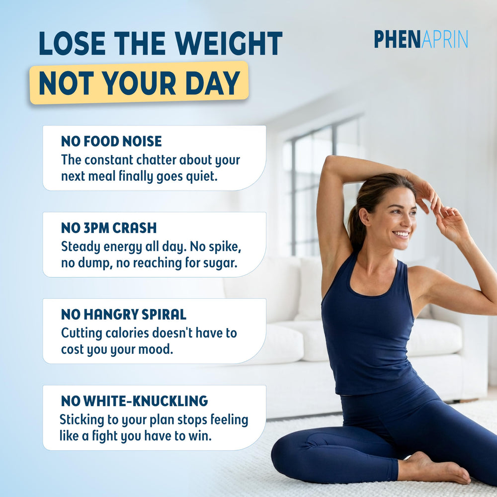 PhenAprin etiqueta con ingredientes clave, transparencia y confianza