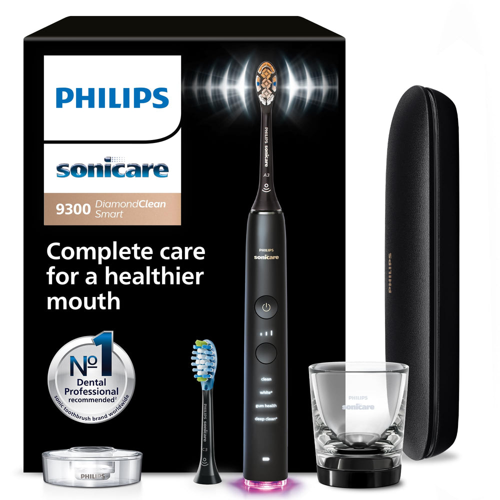 Philips Sonicare frente elegante negro y mango ergonómico para control
