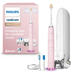Philips Sonicare vista frontal rosa, diseño elegante y limpieza potente