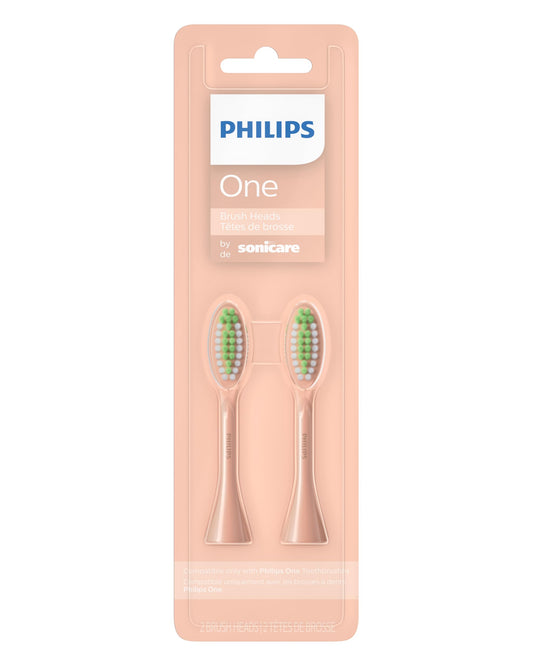Philips Sonicare muestra el empaque frontal del pack rosa con valor práctico
