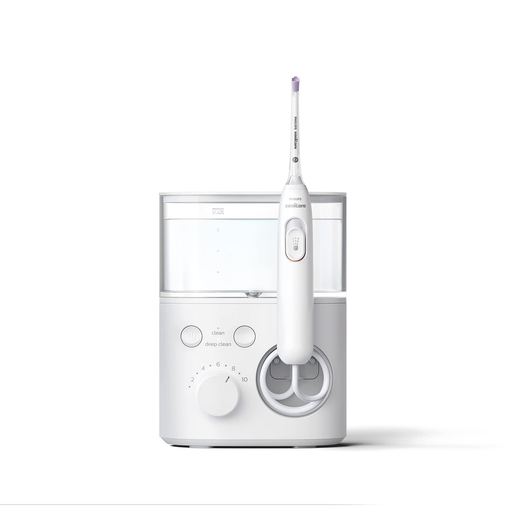 Philips Sonicare Power Flosser 3000 frontal mostrando diseño y depósito grande