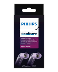 Philips Sonicare vista frontal de dos boquillas Quad Stream mostrando diseño y compatibilidad