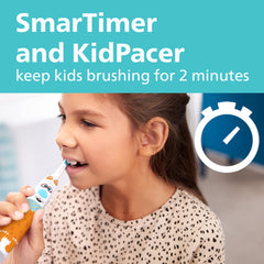 Philips Sonicare KidPacer y SmarTimer visibles, ayuda a cepillar 2 minutos
