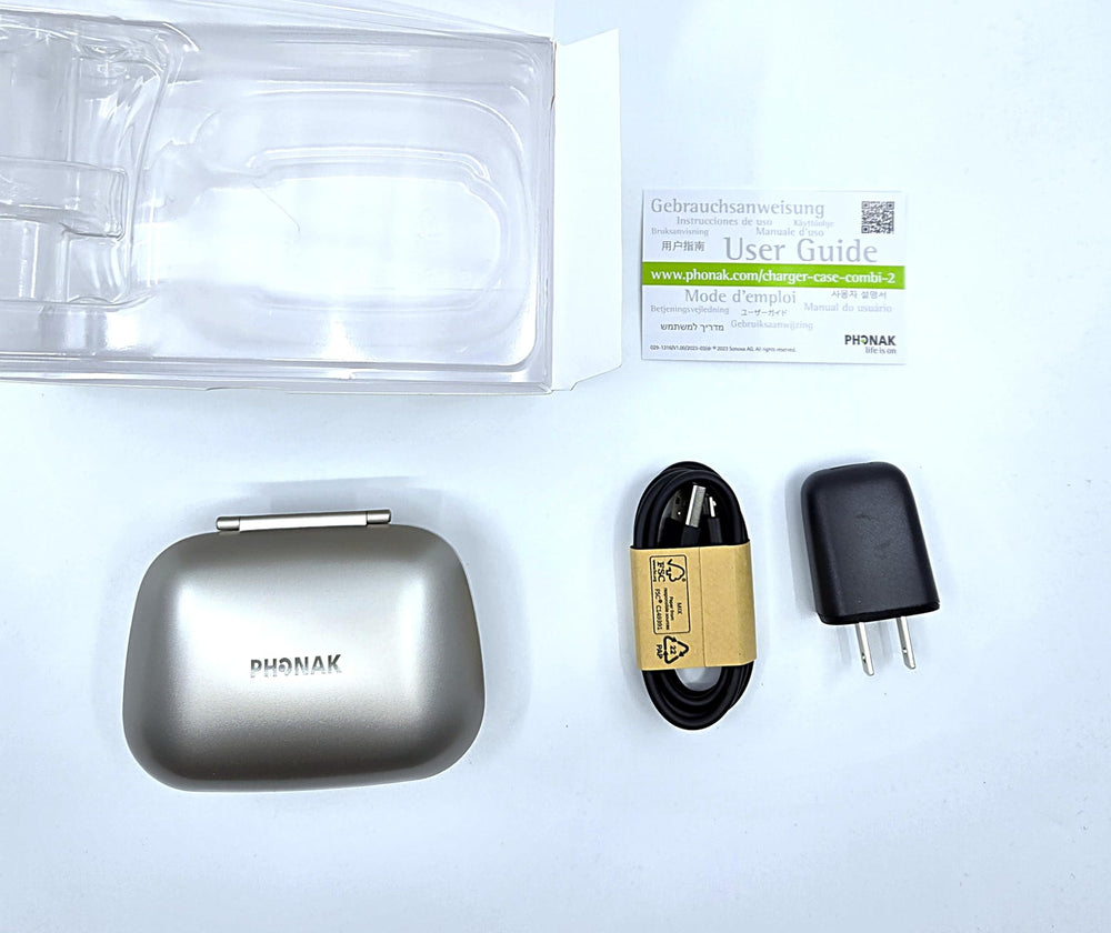 Phonak Combi 2 en bolso durante viaje para transportar audífonos seguro