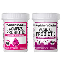 Physician's CHOICE pack frontal mostrando las dos botellas y beneficio de apoyo íntimo