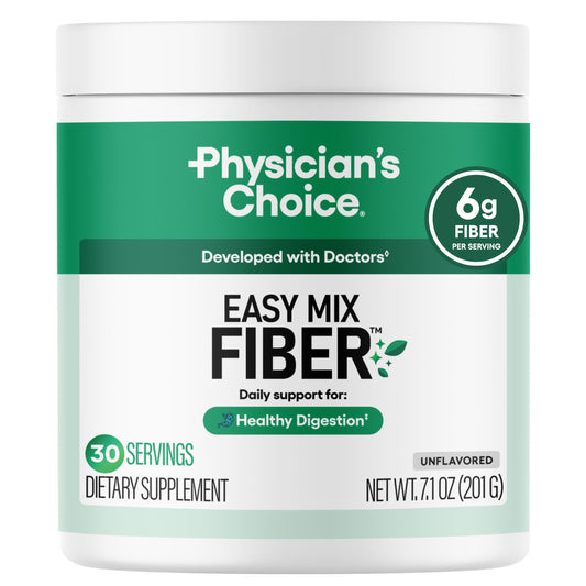 Physician's CHOICE frasco frontal mostrando etiqueta y tamaño, claridad y calidad