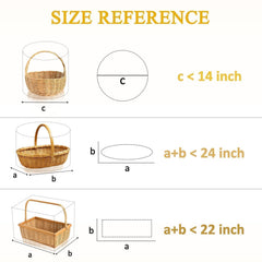 PigPotParty bolsa junto a una regla, demuestra tamaño 24x30 para cestas grandes