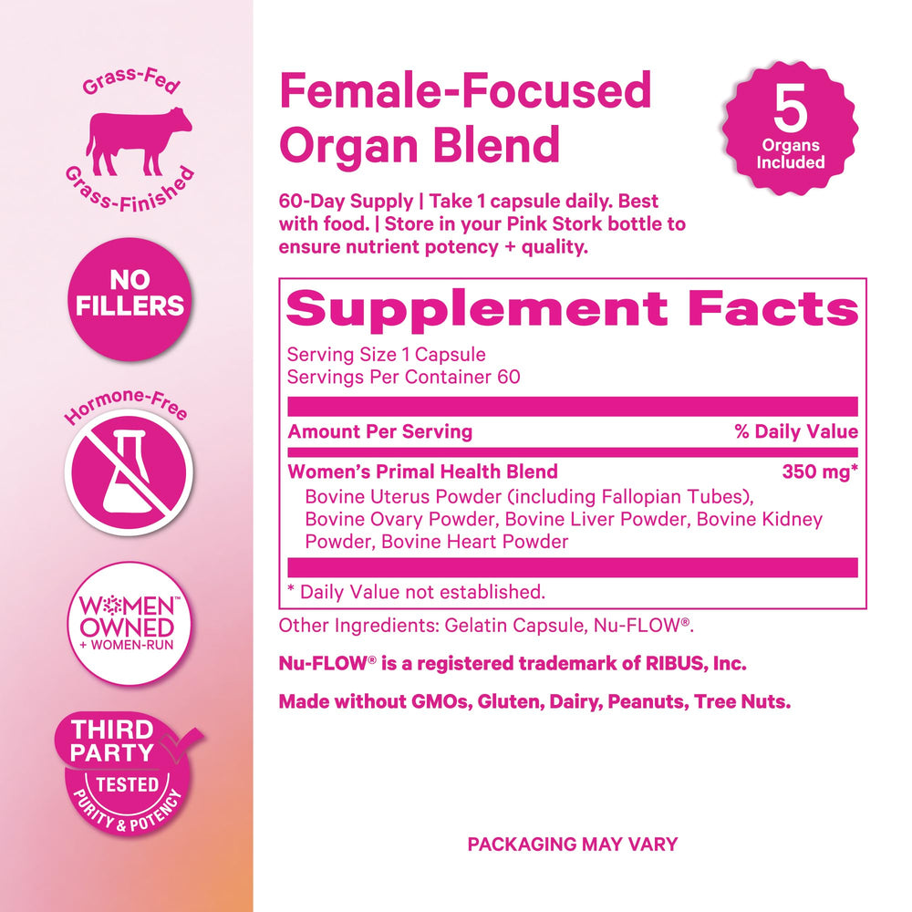 Pink Stork etiqueta nutricional con información clara y transparencia