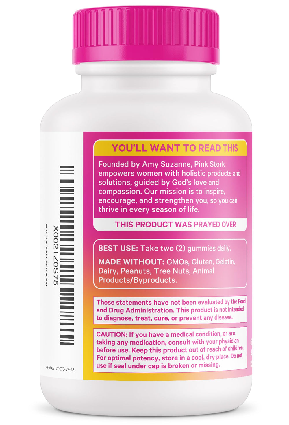 Pink Stork Gomitas veganas que cuidan la salud digestiva naturalmente.