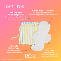 Pinkie compresa Small en bolsa individual, transporte e higiene discretos