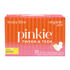 Pinkie empaque frontal mini mostrando 18 unidades y beneficio de discreción