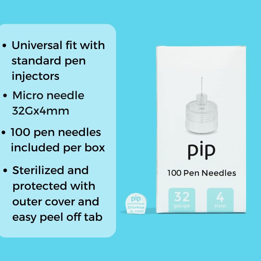 Pip aguja conectada en uso con pluma, beneficio de ajuste universal seguro