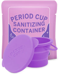 Pixie Cup contenedor plegable frontal mostrando diseño y portabilidad