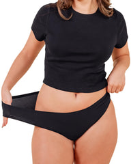 Pixie frontal del producto negro mostrando diseño bikini y discreción