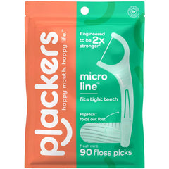 Plackers frente del empaque mostrando 90 unidades y frescor inmediato