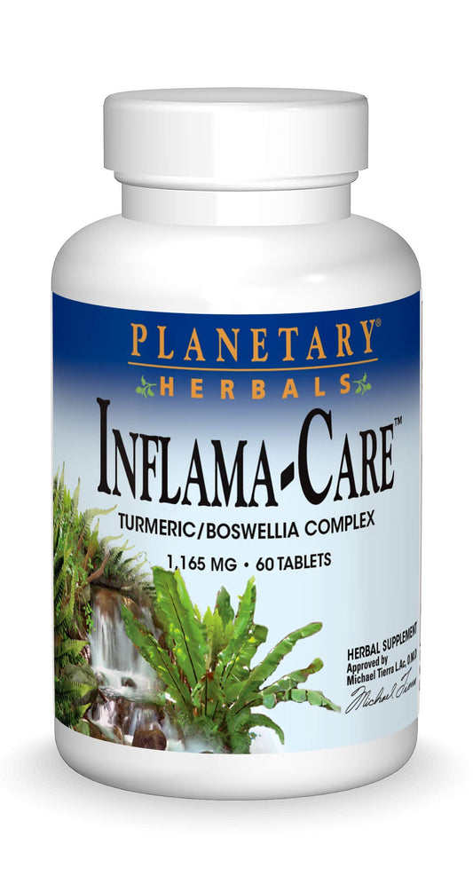 Planetary Herbals Inflama-Care: frasco de 60 tabletas para uso diario cómodo.