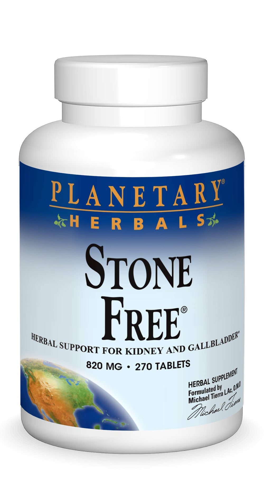 Planetary Herbals Stone Free bottle pour showing the herbal detox blend for daily routine