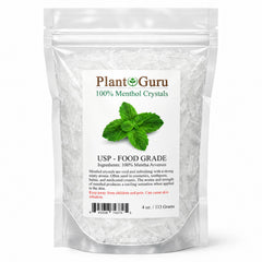 Plant Guru paquete frontal de cristales de mentol, visual claro y profesional