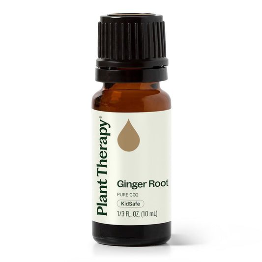 Plant Therapy botella frontal de Ginger Root CO2 mostrando etiqueta clara y volumen