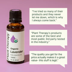 Plant Therapy botella 30 mL junto a una regla para mostrar tamaño