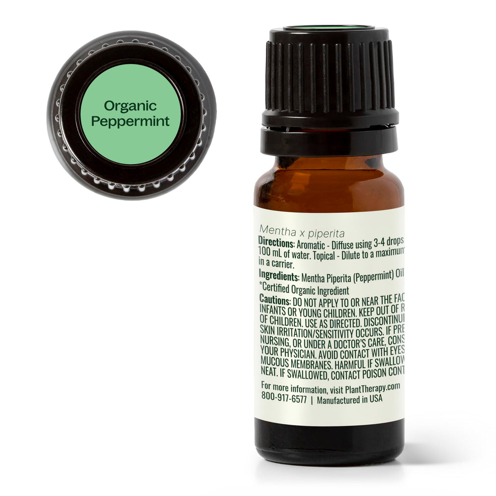 Plant Therapy hojas de menta que muestran origen orgánico