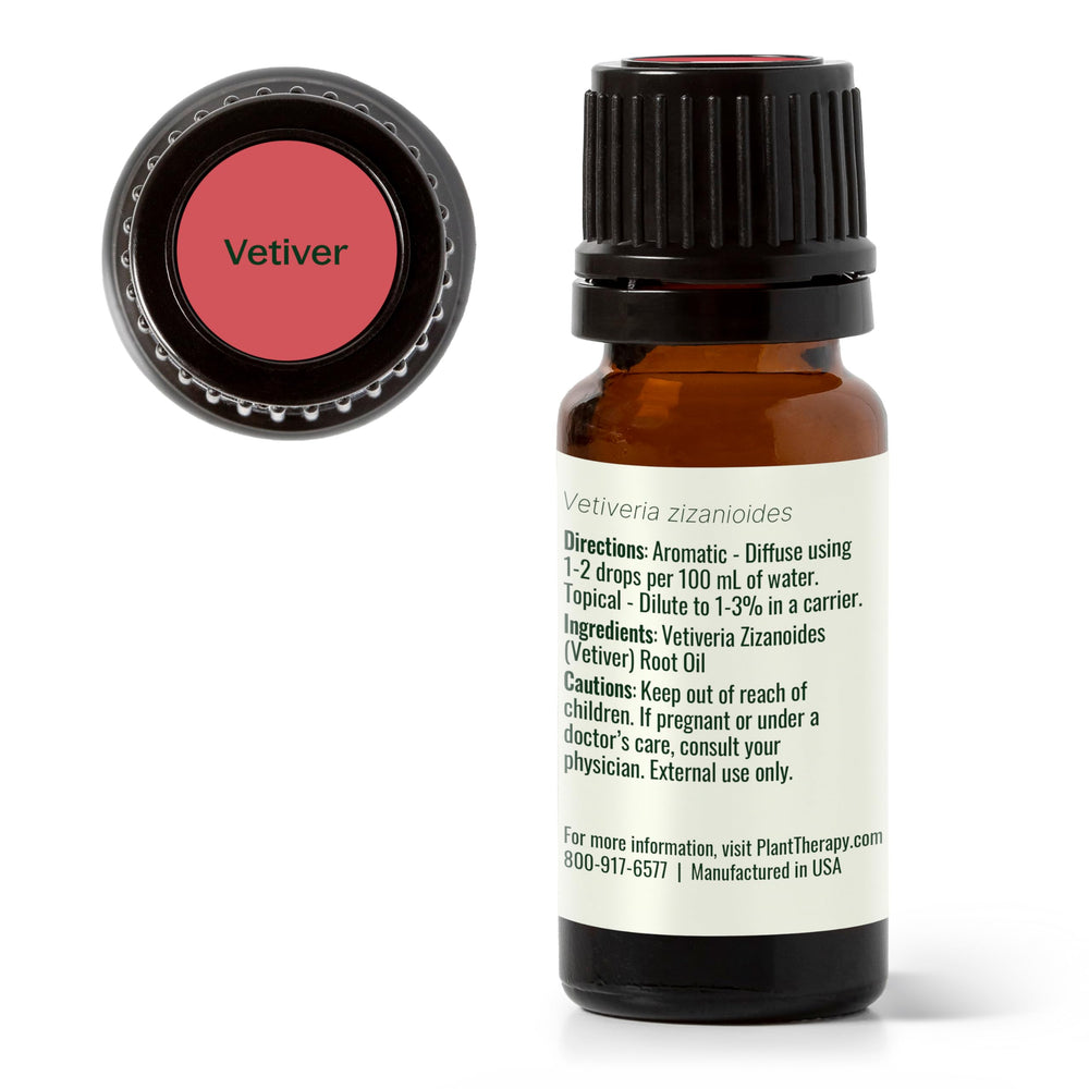 Plant Therapy ambiente relajante con vetiver, añade calidez y profundidad aromática