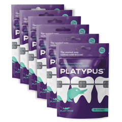 Platypus empaque frontal del pack de flossers para brackets mostrando cantidad
