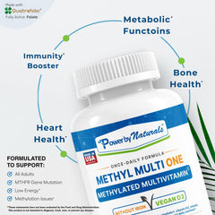 Power By Naturals botella sostenida en mano para mostrar escala real
