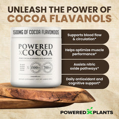 Cucharada dosificadora con cacao POWERED X PLANTS listada por porción
